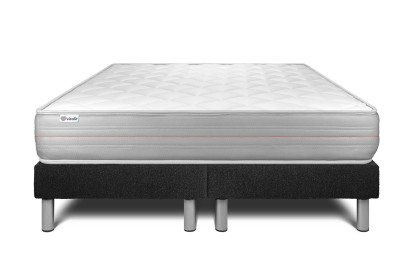 Ensemble Matelas Sommier 160x200 cm - 2 Sommiers Noir - Vitalmemo