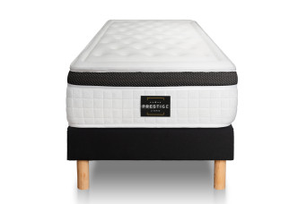 Ensemble Matelas Sommier 90x190 cm - Sommier Noir (en kit) - Privilège