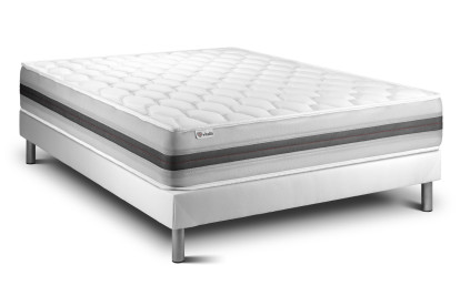 Ensemble Matelas Sommier 160x200 cm - Sommier Blanc (en kit) - Vitalspring Recover