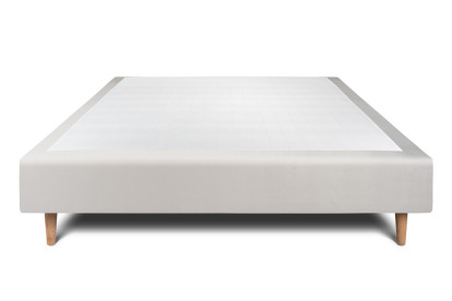 Sommier Tapissier 135x190 cm - H35 cm - Velours - Gris clair