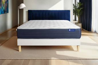 Ensemble Matelas Sommier 160x200 cm - Sommier Blanc (en kit) - Actilatex Sleep