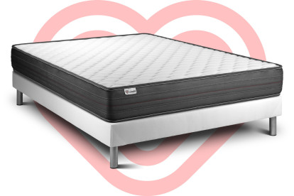 Ensemble Matelas Sommier 160x200 cm - Sommier Blanc (en kit) - Vitalpower