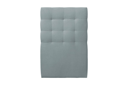 Lit 90x200 cm - Sommier tapissier H29 cm + tête de lit capitonnée - Tissu Velours Gris Bleuté