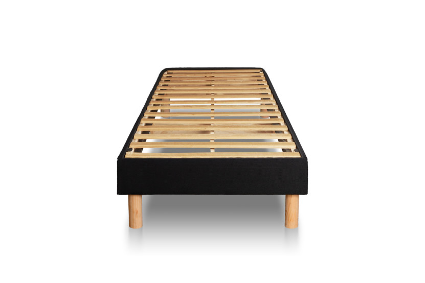 Ensemble Matelas Sommier 120x190 cm - Sommier Noir (en kit) - Suite