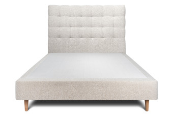 Lit 160x200 cm avec Tête de lit capitonnée - Tissu Bouclette