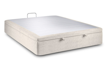 Sommier Coffre 140x200 cm - Toile nattée  - Beige clair