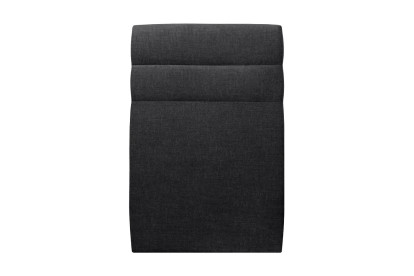 Lit 90x190 cm - Sommier tapissier H35 cm + tête de lit à lignes - Tissu Toile natté Noir