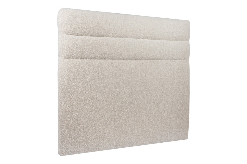Lit coffre 140x190 cm avec Tête de lit à lignes - Tissu Bouclette
