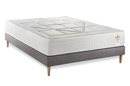 Ensemble Matelas Sommier 140x190 cm - Sommier Gris (en kit) - Vingt-Huit