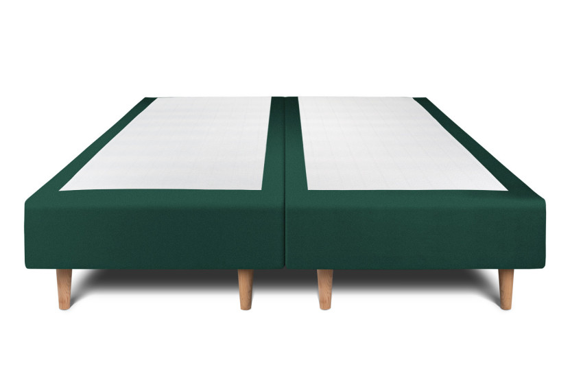 Lit 2x100x200 cm avec Tête de lit tapissée - Tissu Velours