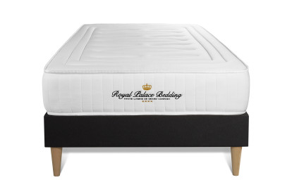Ensemble Matelas Sommier 90x200 cm - Sommier Noir (en kit) - Nottingham