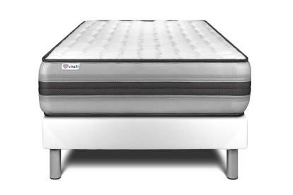 Ensemble Matelas Sommier 90x190 cm - Sommier Blanc (déjà monté) - Vitalpower Recover