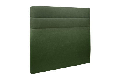 Lit 140x200 cm - Sommier tapissier H29 cm + tête de lit à lignes - Tissu Toile natté Vert Kaki