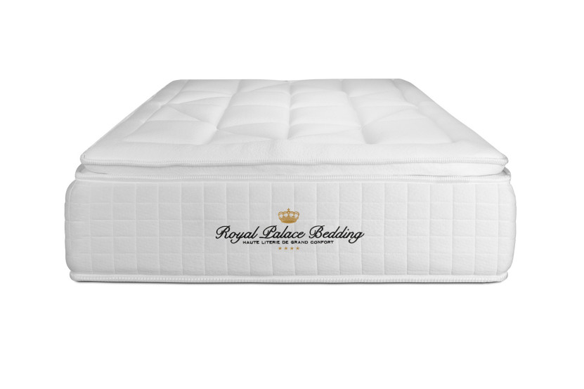 Ensemble Matelas Sommier 90x190 cm - Sommier Blanc (déjà monté) - George V