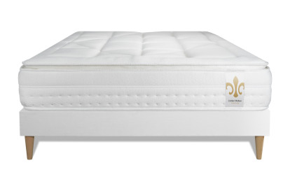 Ensemble Matelas Sommier 200x200 cm - Sommier Blanc (en kit) - Vingt-Huit PLUS