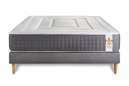 Ensemble Matelas Sommier 180x200 cm - Sommier Gris (en kit) - Vingt-Six