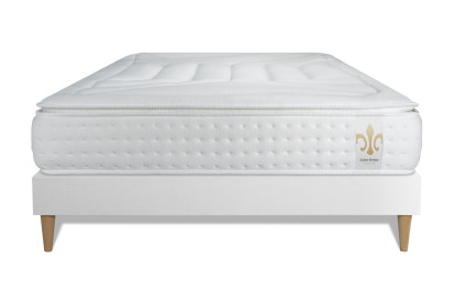 Ensemble Matelas Sommier 160x200 cm - Sommier Blanc (en kit) - Vingt-Quatre PLUS