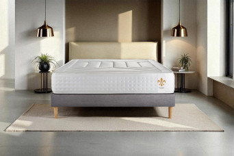 Ensemble Matelas Sommier 180x200 cm - Sommier Gris (en kit) - Vingt-Quatre