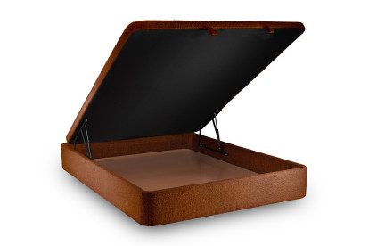 Sommier Coffre 140x200 cm - Bouclette - Terracotta