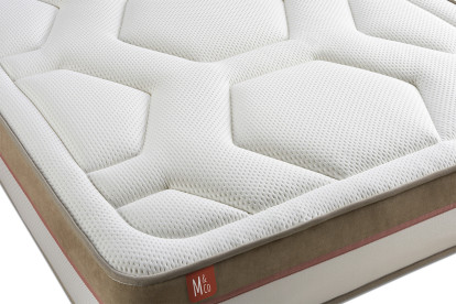 Ensemble Matelas Sommier 90x200 cm - Sommier Beige (déjà monté) - Le Cosy