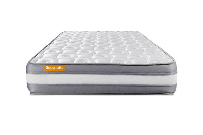 Ensemble Matelas Sommier 90x190 cm - Sommier Blanc (déjà monté) - Memo Plus