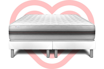 Ensemble Matelas Sommier 200x200 cm - 2 Sommiers Blanc - Vitalmemo Back