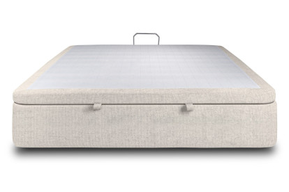 Sommier Coffre 200x200 cm - Toile nattée  - Beige clair