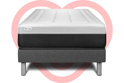 Ensemble Matelas Sommier 90x190 cm - Sommier Gris (en kit) - Vital Form