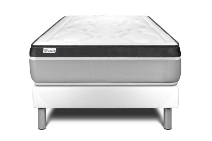 Ensemble Matelas Sommier 90x190 cm - Sommier Blanc (en kit) - Vital Ergo