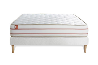 Ensemble Matelas Sommier 160x200 cm - Sommier Blanc (en kit) - Le Doux