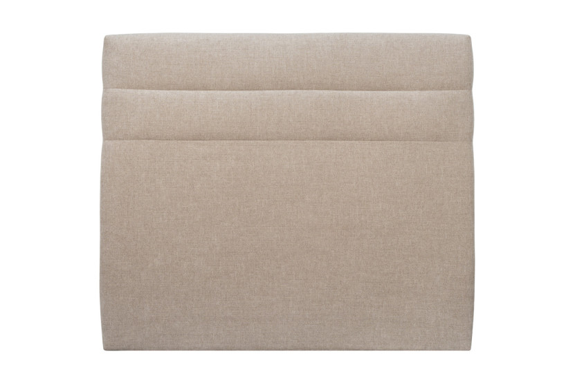 Tête de lit 200 cm Lignes - Tissu Toile Natté Beige Brun