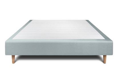 Sommier Tapissier 135x190 cm - H35 cm - Velours - Gris bleuté