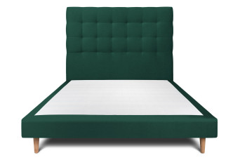 Lit 160x200 cm avec Tête de lit capitonnée - Tissu Velours