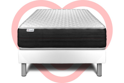 Ensemble Matelas Sommier 90x200 cm - Sommier Blanc (en kit) - Vitalmemo One