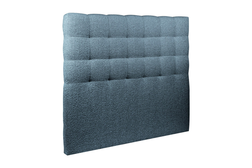Tête de lit 200 cm Capitonnée - Tissu Bouclette Bleu
