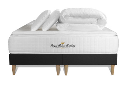 Pack lit complet 180x200 cm - Matelas + 2 Sommiers noirs + 2 oreillers + Couette - George V
