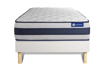 Ensemble Matelas Sommier 80x200 cm - Sommier Blanc (en kit) - Actimemo Ergo