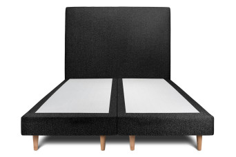 Lit 2x80x200 cm avec Tête de lit tapissée - Tissu Bouclette