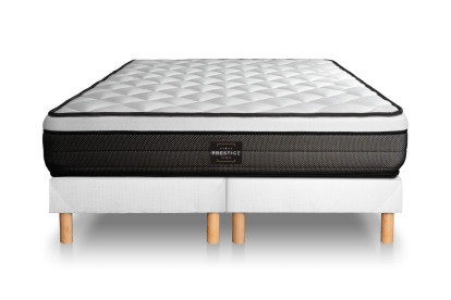 Pack lit complet 180x200 cm - Matelas + 2 Sommiers Blancs + 2 oreillers + Couette - Suite