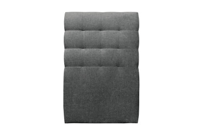 Lit 90x190 cm - Sommier tapissier H29 cm + tête de lit capitonnée - Tissu Toile natté Gris Anthracite