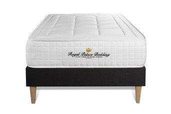 Ensemble Matelas Sommier 90x190 cm - Sommier Noir (en kit) - Balmoral