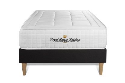 Ensemble Matelas Sommier 90x190 cm - Sommier Noir (en kit) - Balmoral