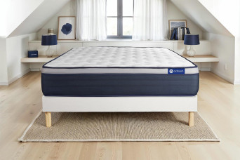 Ensemble Matelas Sommier 180x200 cm - Sommier Blanc (en kit) - Actiflex Max