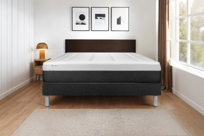 Ensemble Matelas Sommier 90x200 cm - Sommier Noir (en kit) - Vital Form