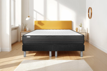 Ensemble Matelas Sommier 180x200 cm - 2 Sommiers Noir - Vitalpower