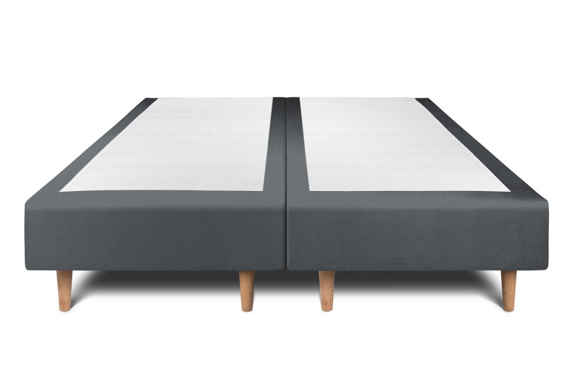 Lit 2x80x200 cm avec Tête de lit capitonnée - Tissu Velours