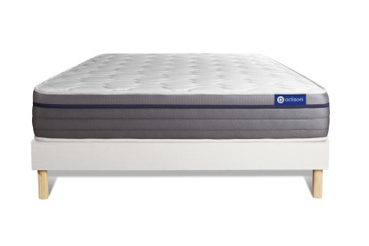 Ensemble Matelas Sommier 180x200 cm - Sommier Blanc (en kit) - Actiflex Zen