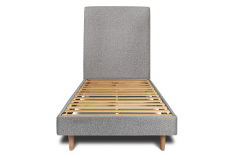 Lit 90x190 cm avec Tête de lit tapissée - Tissu Bouclette