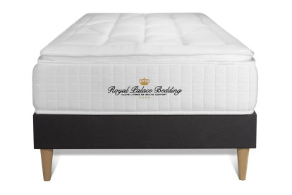 Ensemble Matelas Sommier 90x190 cm - Sommier Noir (en kit) - George V