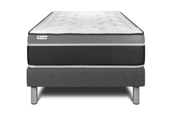 Ensemble Matelas Sommier 90x190 cm - Sommier Gris (en kit) - Vital Care